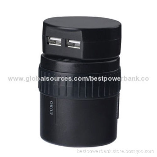 Dual-USB Universal Travel Charger with LED Indicator Light, 5V/2.1A